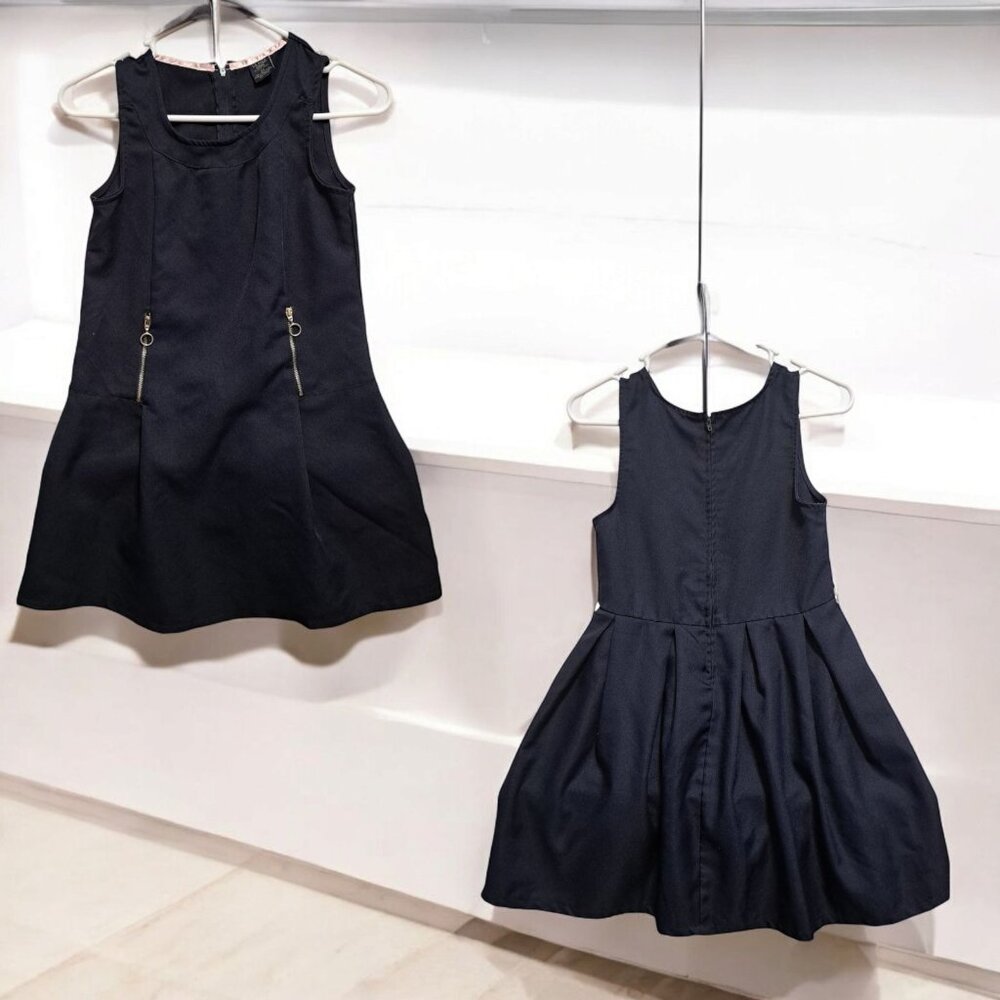 Lot of 2 Girls School Uniform Jumper Dresses Size 12 Navy Blue Cherokee US Polo
